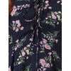 image:imageAllegra K Womens Floral Printed Flutter Short Sleeve V Neck Chiffon DressDeep Blue
