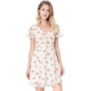image:imageAllegra K Womens Floral Printed Flutter Short Sleeve V Neck Chiffon DressWhite
