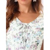 image:imageAllegra K Womens Floral Printed Flutter Short Sleeve V Neck Chiffon DressWhite Purple