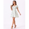 image:imageAllegra K Womens Floral Printed Flutter Short Sleeve V Neck Chiffon DressWhite Purple