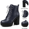 image:imageAllegra K Womens Platform Chunky High Heel Lace Up Combat BootsNavy Blue