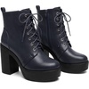 image:imageAllegra K Womens Platform Chunky High Heel Lace Up Combat BootsNavy Blue