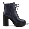image:imageAllegra K Womens Platform Chunky High Heel Lace Up Combat BootsNavy Blue