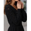 image:imageAllegra K Womens V Neck Hollow Out Pull on Lantern Long Sleeve Mini DressBlack