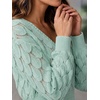 image:imageAllegra K Womens V Neck Hollow Out Pull on Lantern Long Sleeve Mini DressBlue Green