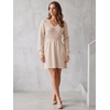 image:imageAllegra K Womens V Neck Hollow Out Pull on Lantern Long Sleeve Mini DressKhaki