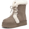 image:imageAllegra K Women Lightweight Comfortable Warm Laceup Nonslip Snow BootsBrown