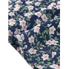 image:imageAllegra K Women Chiffon Floral Button Front Puff Short Sleeves BlouseNavy Blue