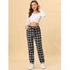 image:imageAllegra K Women High Waisted Plaid Tartan Tapered Tie Sweatpants