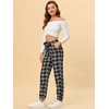 image:imageAllegra K Women High Waisted Plaid Tartan Tapered Tie Sweatpants