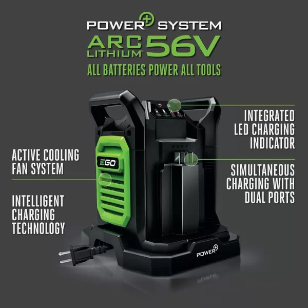 EGO Power+ CH3200 56-Volt Lithium-ion 320W Speed Charger, Black