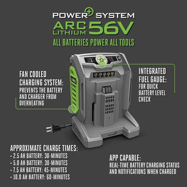 EGO Power+ CH3200 56-Volt Lithium-ion 320W Speed Charger, Black