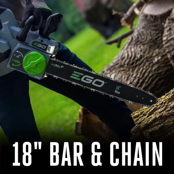 EGO Power+ CS1804 18-Inch 56-Volt Cordless Chain Saw 5.0Ah Battery and Charger Included