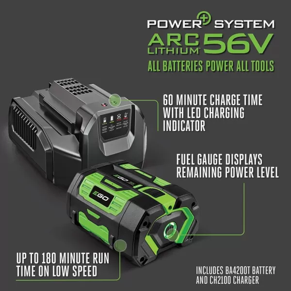 EGO Power+ LB6003 600 CFM Variable-Speed 56-Volt Cordless Leaf Blower 7.5Ah Battery and Charger Included