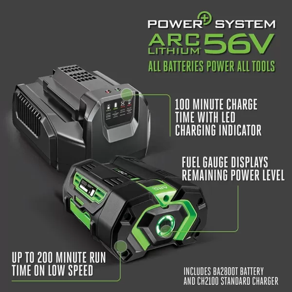 EGO Power+ LB6003 600 CFM Variable-Speed 56-Volt Cordless Leaf Blower 7.5Ah Battery and Charger Included