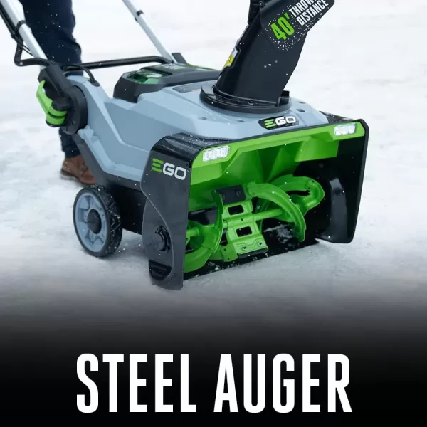 EGO Power+ SNT2112 21-Inch 56-Volt Lithium-Ion Cordless Snow Blower with Steel Auger -  5.0Ah Batteries and Dual Port Charger Included, Black