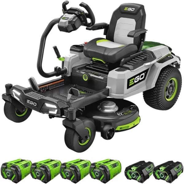 EGO POWER+ ZT4204L 56-Volt 42-Inch Z6 Zero Turn Riding Mower, 4 x 10.0Ah Batteries, 700W Turbo Charger Included Plus 2 Extra BA2800T 5.0Ah Batteries