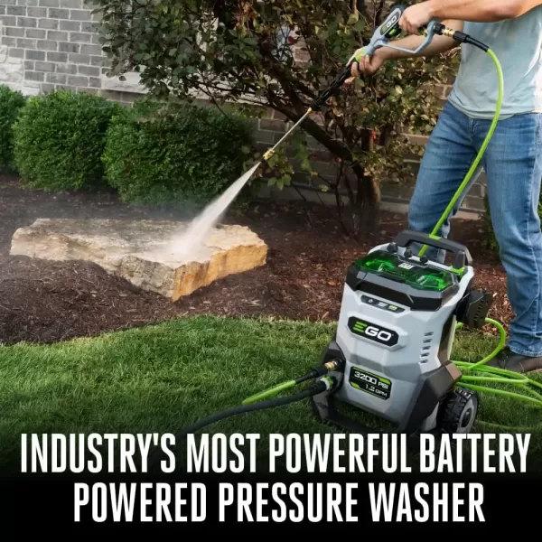 imageEGO Power HPW32042 3200 PSI 56Volt Lithiumion Cordless Pressure Washer with 2 60Ah Batteries and 320W Charger IncludedGray