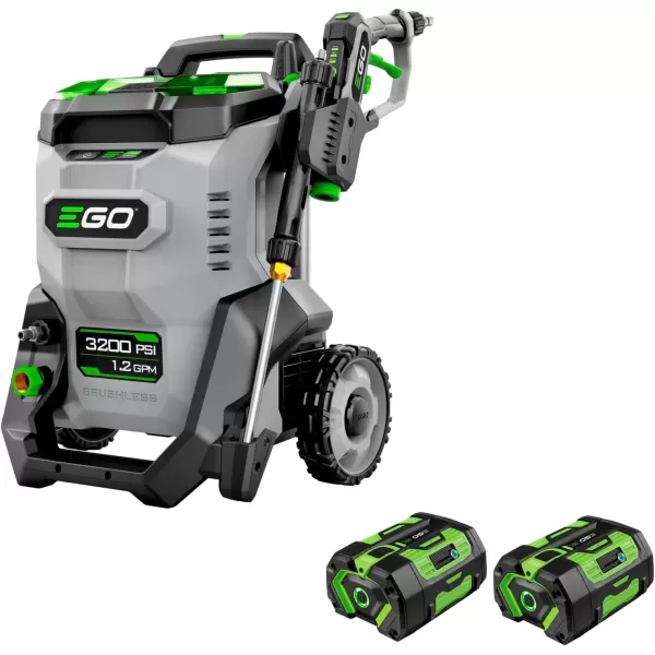 imageEGO Power HPW32042 3200 PSI 56Volt Lithiumion Cordless Pressure Washer with 2 60Ah Batteries and 320W Charger IncludedGrayBlack