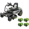 imageEGO Power ZT4205S 42Inch 56Volt Lithiumion Cordless Zero Turn Radius Mower with eSteer Technology with 4 120Ah Batteries and Charger Included42 eSTEER ZTR w12Ah Batteries