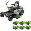 imageEGO Power ZT4205S 42Inch 56Volt Lithiumion Cordless Zero Turn Radius Mower with eSteer Technology with 4 120Ah Batteries and Charger Included52 w12Ah Batteries