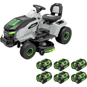 imageEGO Power ZT4205S 42Inch 56Volt Lithiumion Cordless Zero Turn Radius Mower with eSteer Technology with 4 120Ah Batteries and Charger Included42 Tractor w6 6Ah Batteries