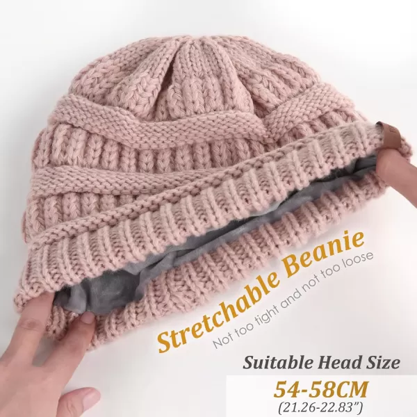 FURTALK Knit Beanie Hats for Women Men Fleece Lined Ski Skull Cap Slouchy Winter Hat 2PCS