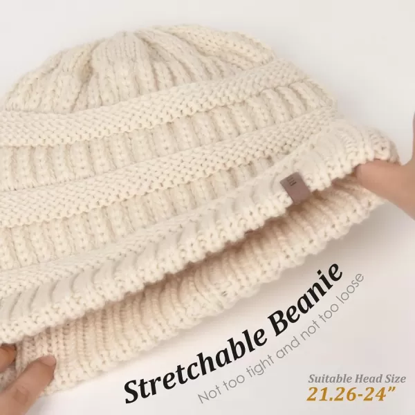 FURTALK Knit Beanie Hats for Women Men Fleece Lined Ski Skull Cap Slouchy Winter Hat 2PCS