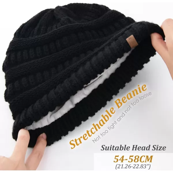 FURTALK Knit Beanie Hats for Women Men Fleece Lined Ski Skull Cap Slouchy Winter Hat 2PCS