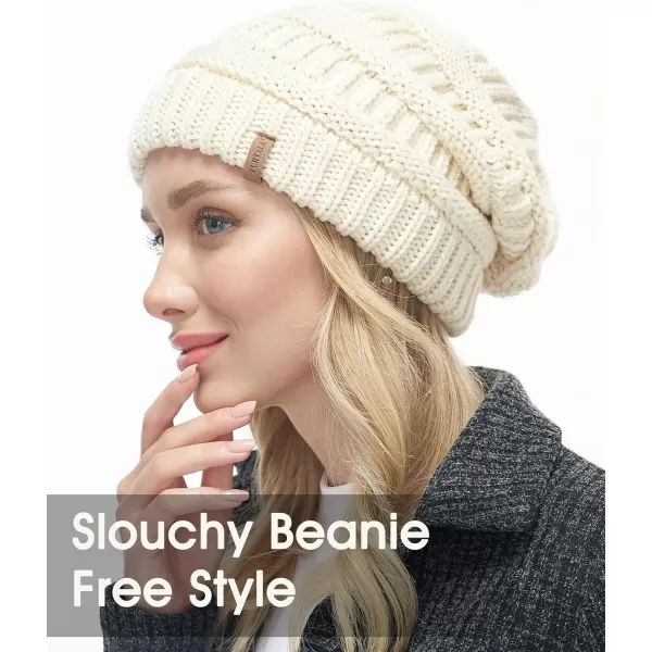 FURTALK Knit Beanie Hats for Women Men Fleece Lined Ski Skull Cap Slouchy Winter Hat 2PCS
