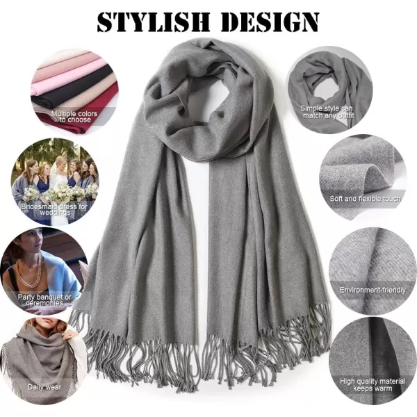 FURTALK Womens Winter Scarf Cashmere Feel Pashmina Shawl Wraps Soft Warm Blanket