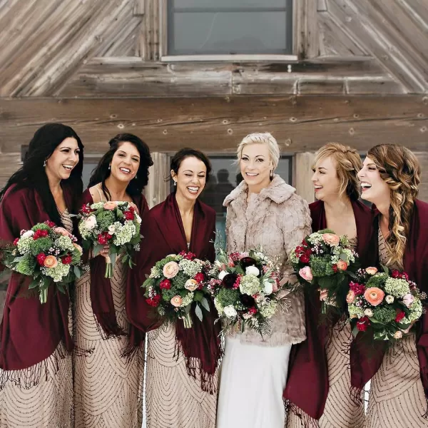 Women's Pashmina Shawls and Wraps for Wedding Evening Dress Favors Bride Bridesmaid Shawl Gifts