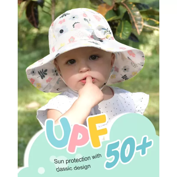 FURTALK Baby Girl Sun Hat Summer Beach Htas with UPF50+ Sun Protection Wide Brim Toddler Sun Hat Cap
