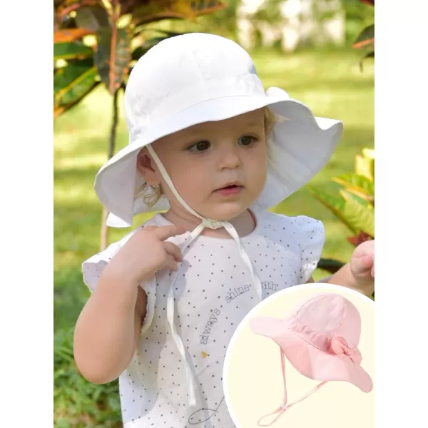 FURTALK Baby Girl Sun Hat Summer Beach Htas with UPF50+ Sun Protection Wide Brim Toddler Sun Hat Cap