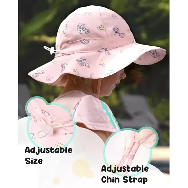 FURTALK Baby Girl Sun Hat Summer Beach Htas with UPF50+ Sun Protection Wide Brim Toddler Sun Hat Cap