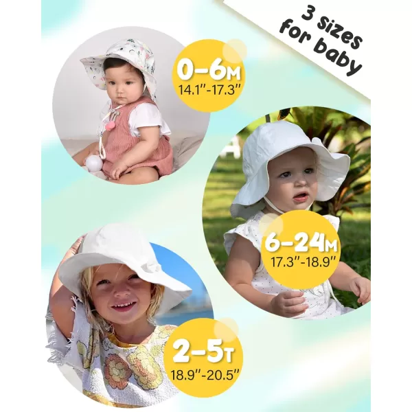 FURTALK Baby Girl Sun Hat Summer Beach Htas with UPF50+ Sun Protection Wide Brim Toddler Sun Hat Cap