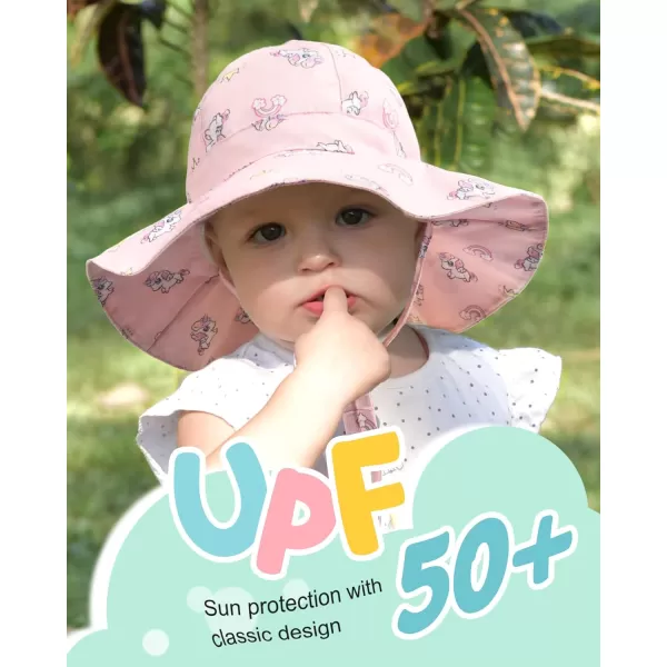 FURTALK Baby Girl Sun Hat Summer Beach Htas with UPF50+ Sun Protection Wide Brim Toddler Sun Hat Cap
