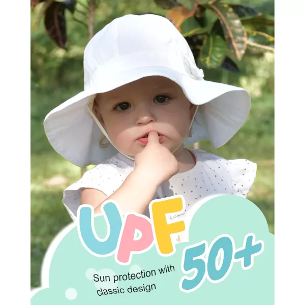 FURTALK Baby Girl Sun Hat Summer Beach Htas with UPF50+ Sun Protection Wide Brim Toddler Sun Hat Cap
