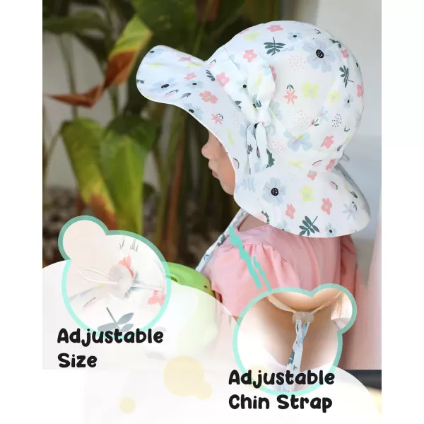 FURTALK Baby Girl Sun Hat Summer Beach Htas with UPF50+ Sun Protection Wide Brim Toddler Sun Hat Cap