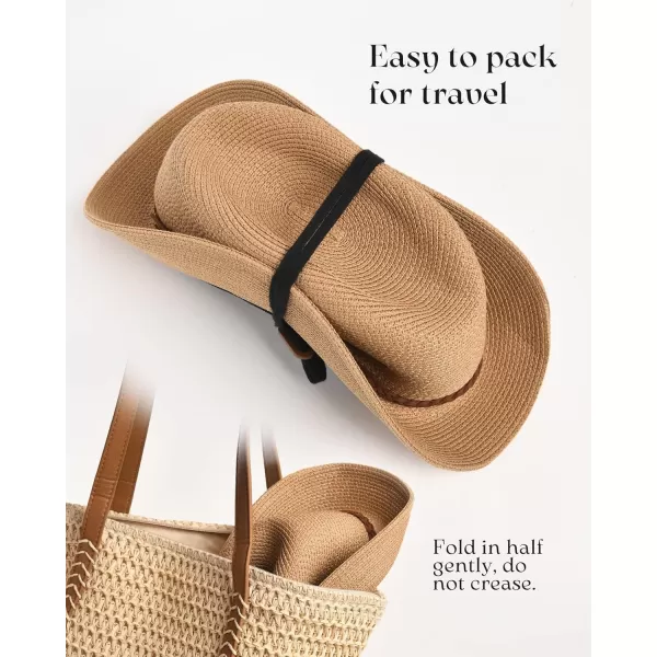 FURTALK Sun Hats for Women Summer Wide Brim UV UPF 50+ Panama Fedora Foldable Packable Straw Beach Hat