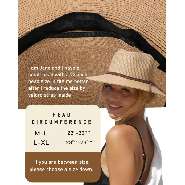 FURTALK Sun Hats for Women Summer Wide Brim UV UPF 50+ Panama Fedora Foldable Packable Straw Beach Hat