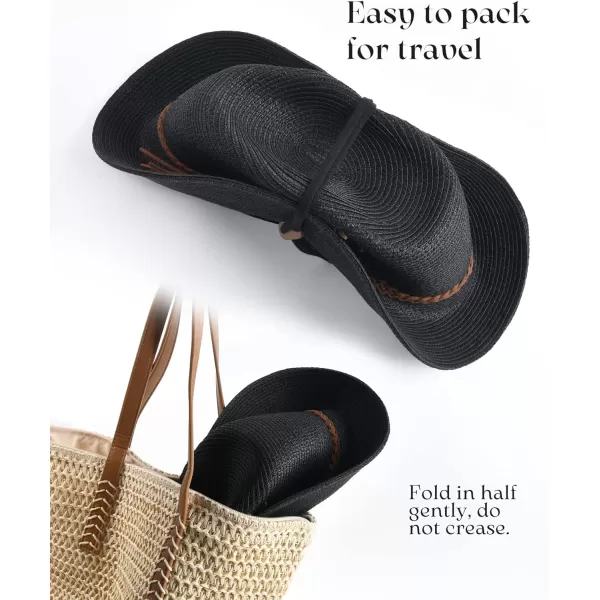 FURTALK Sun Hats for Women Summer Wide Brim UV UPF 50+ Panama Fedora Foldable Packable Straw Beach Hat