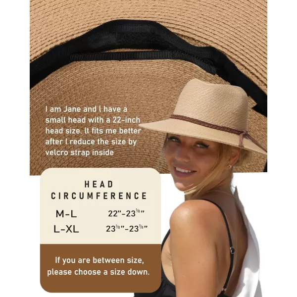 FURTALK Sun Hats for Women Summer Wide Brim UV UPF 50+ Panama Fedora Foldable Packable Straw Beach Hat