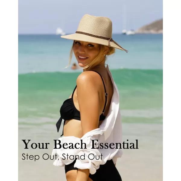 FURTALK Sun Hats for Women Summer Wide Brim UV UPF 50+ Panama Fedora Foldable Packable Straw Beach Hat