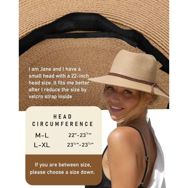 FURTALK Sun Hats for Women Summer Wide Brim UV UPF 50+ Panama Fedora Foldable Packable Straw Beach Hat