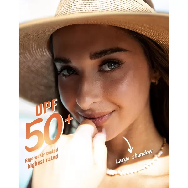 FURTALK Sun Visor Hats for Women Wide Brim Straw Roll-Up Ponytail Summer Beach Hat UV UPF Packable Foldable Travel
