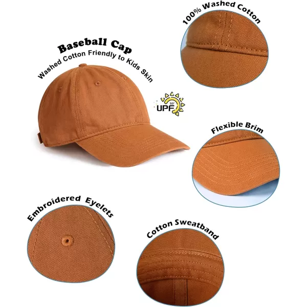 FURTALK Toddler Baseball Hat Kids Boys Girls Adjustable Washed Cotton Baseball Cap with Ponytail