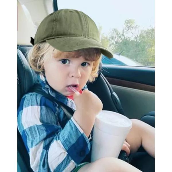 FURTALK Toddler Baseball Hat Kids Boys Girls Adjustable Washed Cotton Baseball Cap with Ponytail