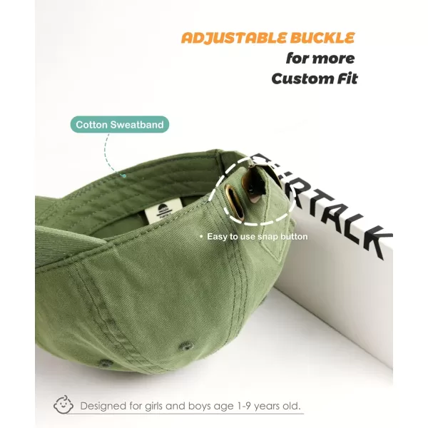 FURTALK Toddler Baseball Hat Kids Boys Girls Adjustable Washed Cotton Baseball Cap with Ponytail