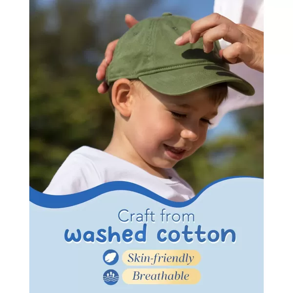 FURTALK Toddler Baseball Hat Kids Boys Girls Adjustable Washed Cotton Baseball Cap with Ponytail